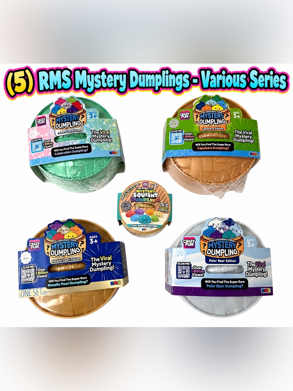 (5) NEW SEALED RMS Various Series Mystery Dumplings